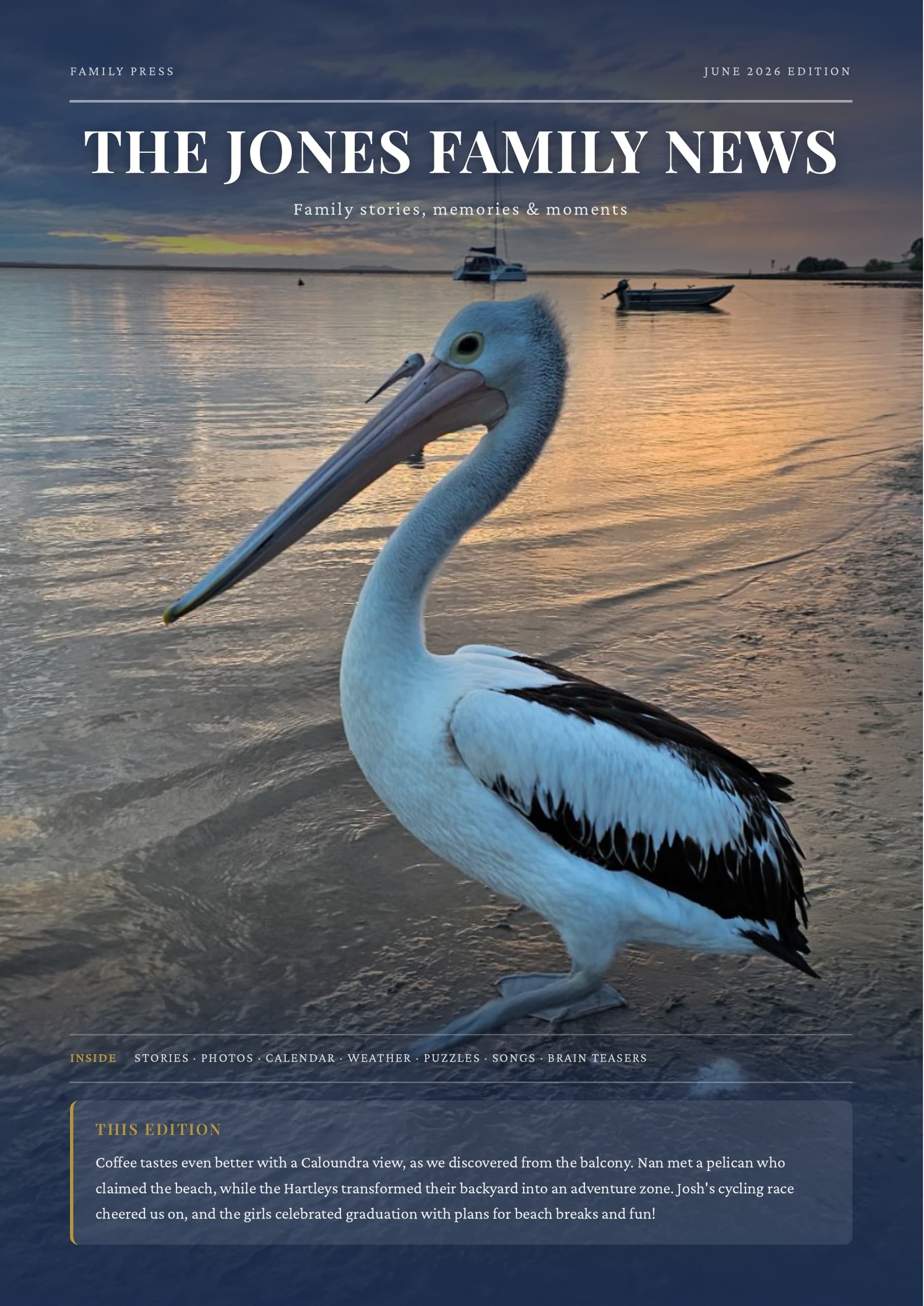 Classic style newsletter cover