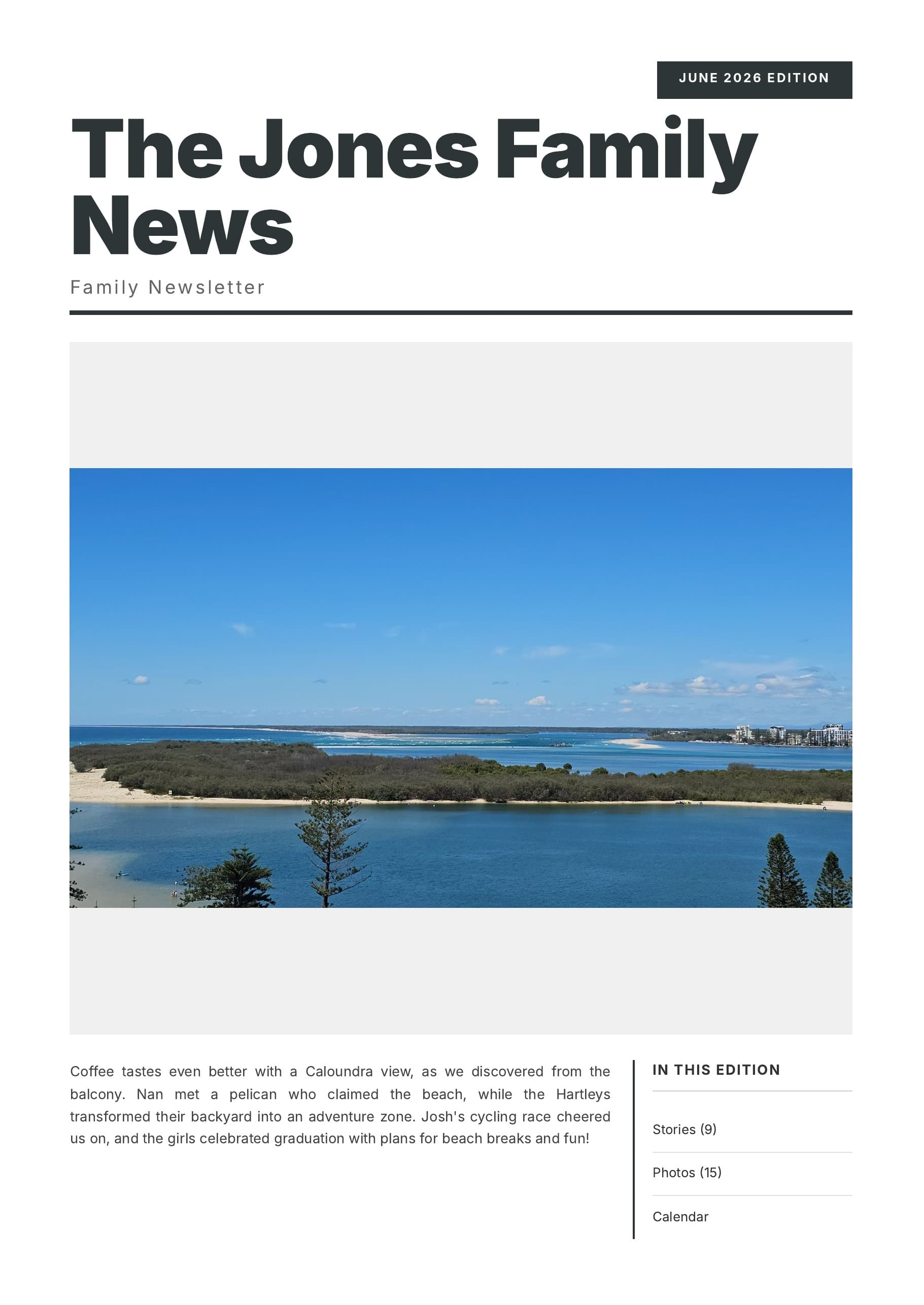 Modern style newsletter cover