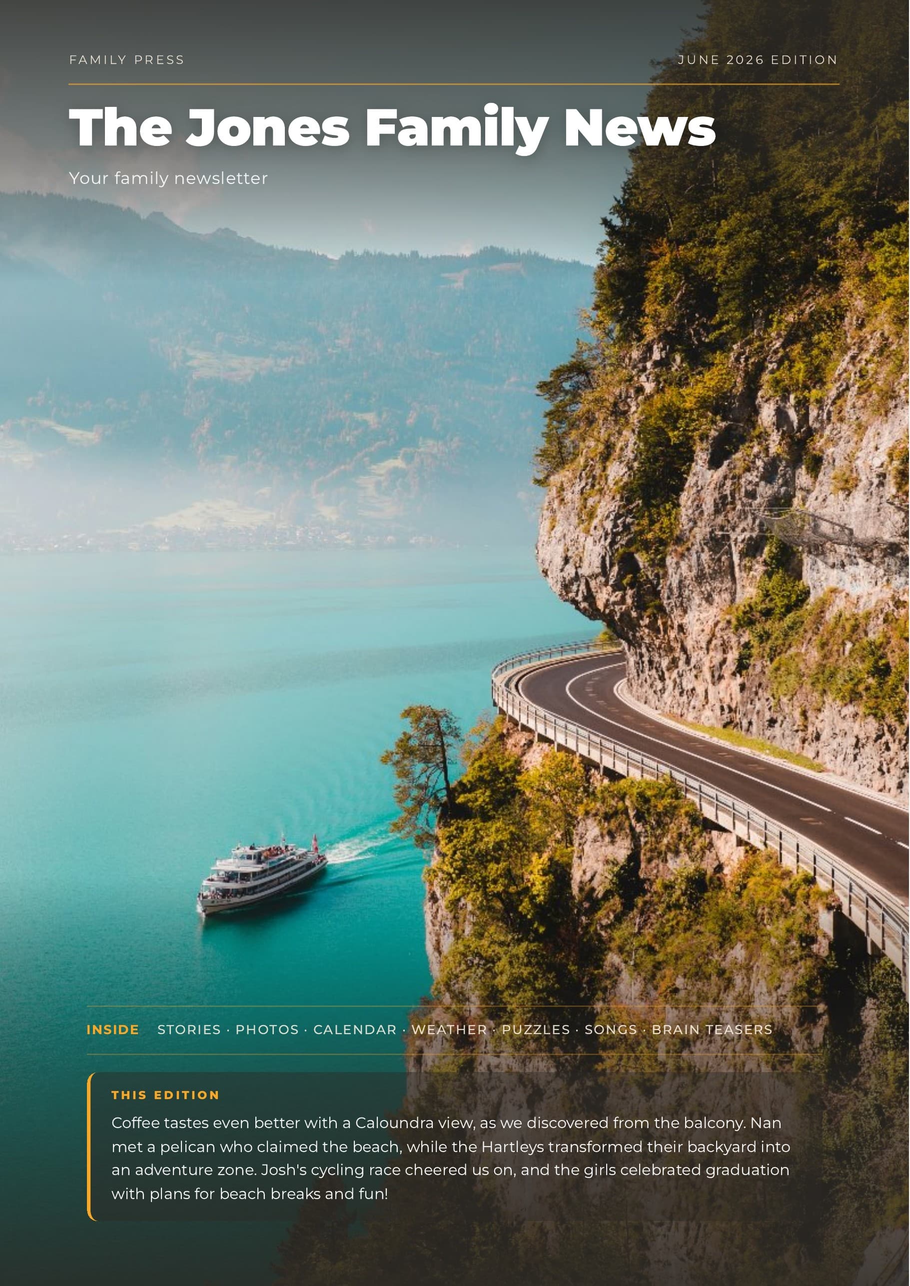 Sunny style newsletter cover